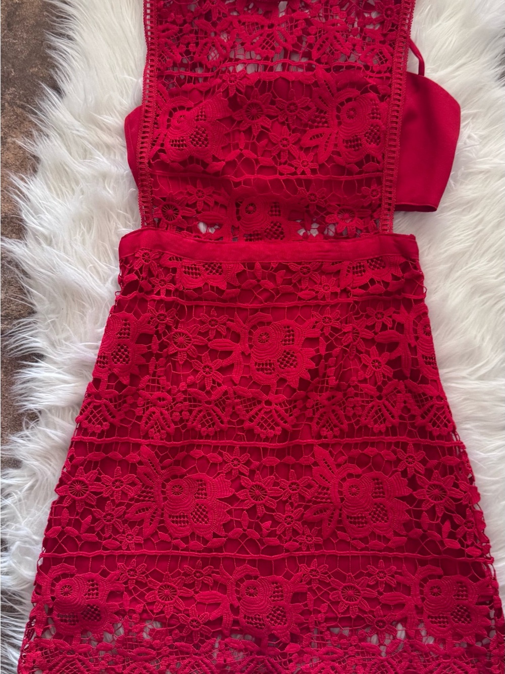 Ark & Co Red Lace Overlay Dress